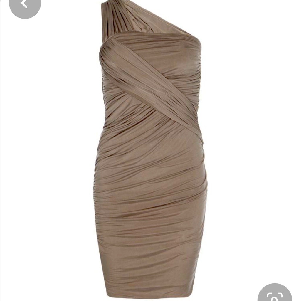 All Saints One Shoulder Dress In Brown